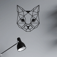 دیوار کوب فلزی چهره گربه هندسی 2051