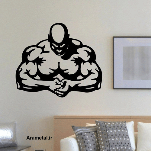 دیوار کوب فلزی طرح وزنه بردار کد 2131