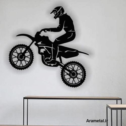 دیوار کوب فلزی طرح موتور سیکلت کد 2133