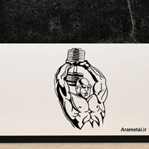 دیوار کوب فلزی طرح وزنه بردار کد 2138