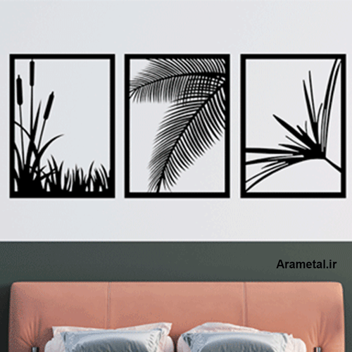 دیوار کوب فلزی مجموعه سه عددی گل کد 2144