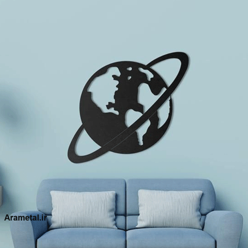 دیوار کوب فلزی طرح کره زمین کد 2145