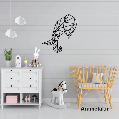 دیوار کوب فلزی طرح فیل نیم چهره کد 2016