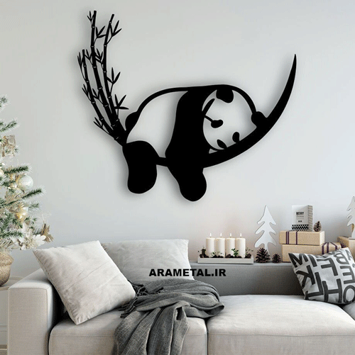 دیوار کوب فلزی پاندای خوابیده در ماه کد 2019