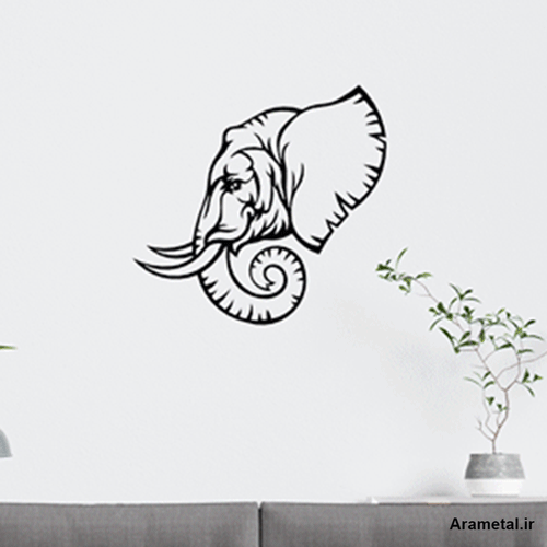 دیوار کوب فلزی فیل نیم رخ کد 2165