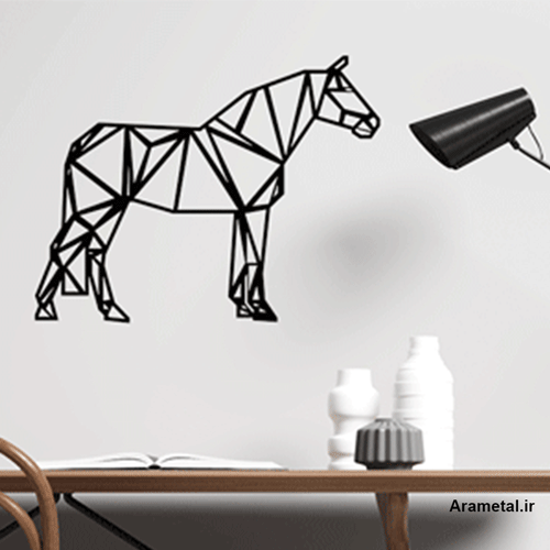 دیوار کوب فلزی اسب هندسی کد 2169