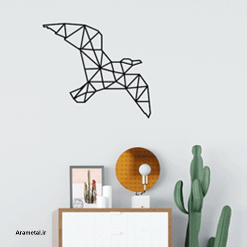دیوار کوب فلزی پرنده هندسی کد 2171