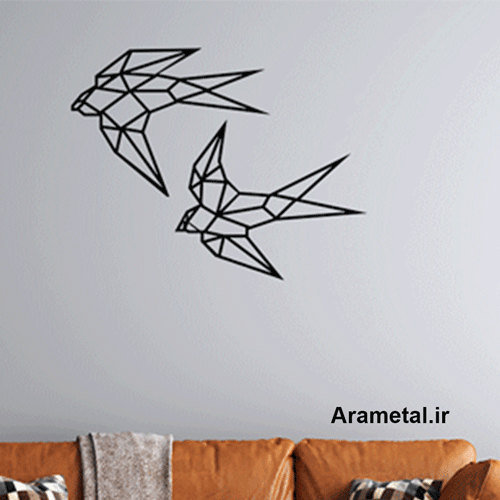 دیوار کوب فلزی مجموعه دو عددی کوچ پرستوها کد 2177