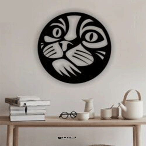 دیوار کوب فلزی گربه دایره کد 2180