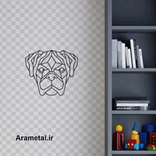 دیوار کوب فلزی سگ هندسی کد 2191