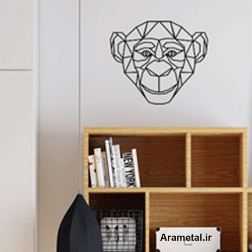 دیوار کوب فلزی طرح میمون هندسی کد 2194