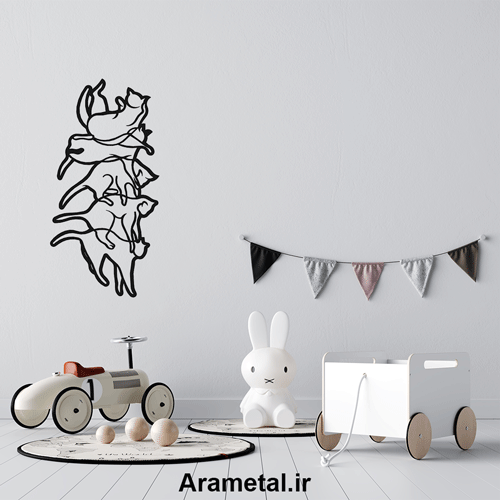 دیوار کوب فلزی محموعه گربه ها کد 2042