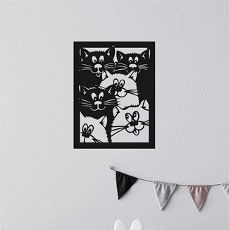 دیوار کوب فلزی جشن گربه ها کد 2044