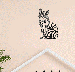 دیوار کوب فلزی گربه راه راه کد 2048