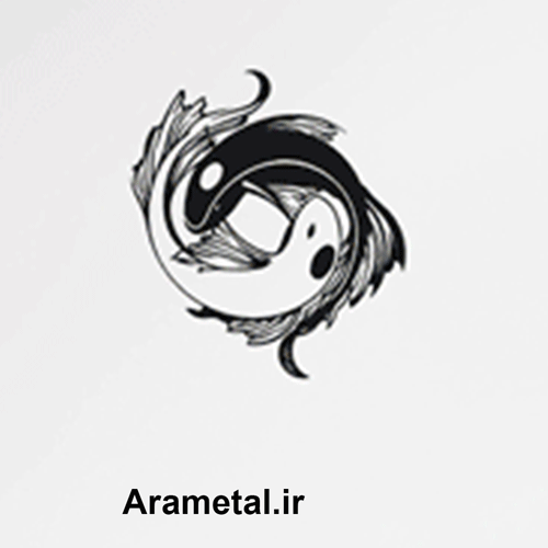 دیوار کوب فلزی ماهی های در هم تنیده کد 2067