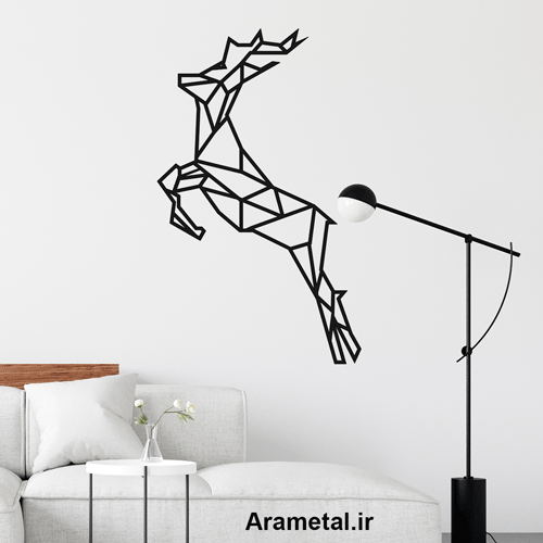 دیوار کوب فلزی گوزن پایکوب هندسی کد 2076