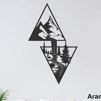 دیوار کوب فلزی منظره کوهستان کد 2078