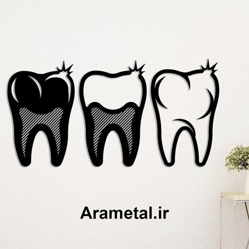 دیوار کوب فلزی مجموعه سه عددی دندان کد 2087