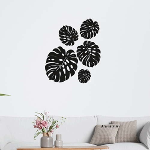 دیوار کوب فلزی مجموعه 5 عددی برگ انجیری کد 2092