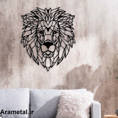 دیوارکوب فلزی شیر تمام رخ هندسی کد 2096