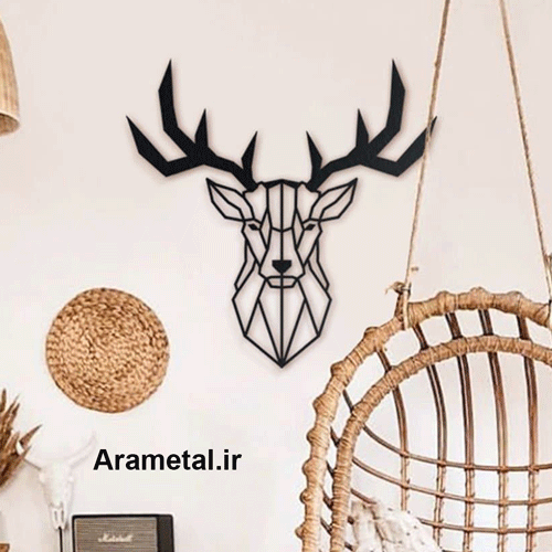 دیوار کوب فلزی گوزن هندسی کد 2106