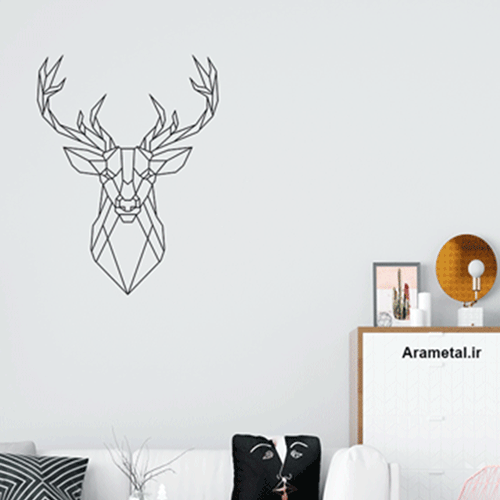 دیوار کوب فلزی گوزن هندسی ظریف کد 2111