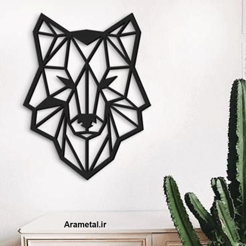 دیوار کوب فلزی طرح گرگ هندسی کد 2117