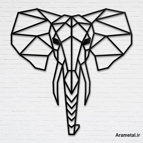 دیوار کوب فلزی فیل هندسی کد 2118