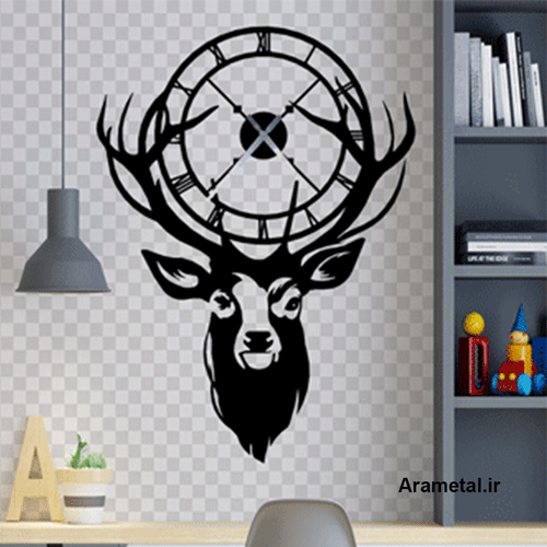 ساعت دیواری فلزی گوزن کد 9013