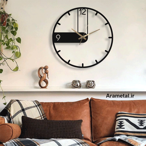 ساعت دیواری فلزی مدرن کد 9019