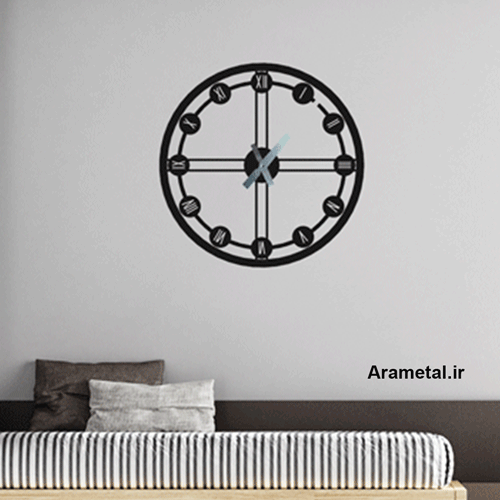 ساعت دیواری فلزی حروف رومی کد 9023