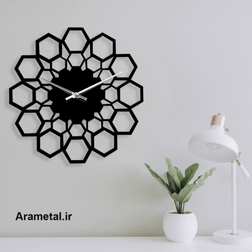 ساعت دیواری فلزی طرح الماس کد 9015