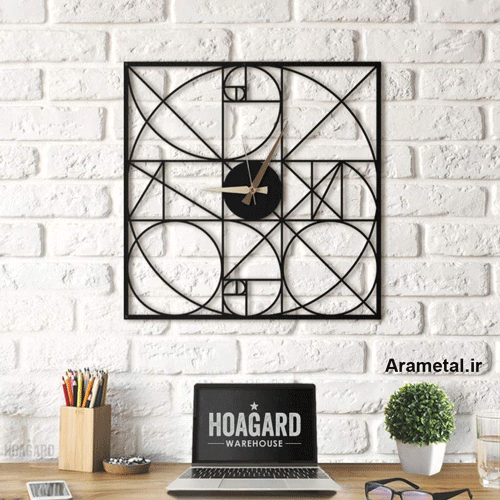 ساعت دیواری فلزی اشکال هندسی کد 9025