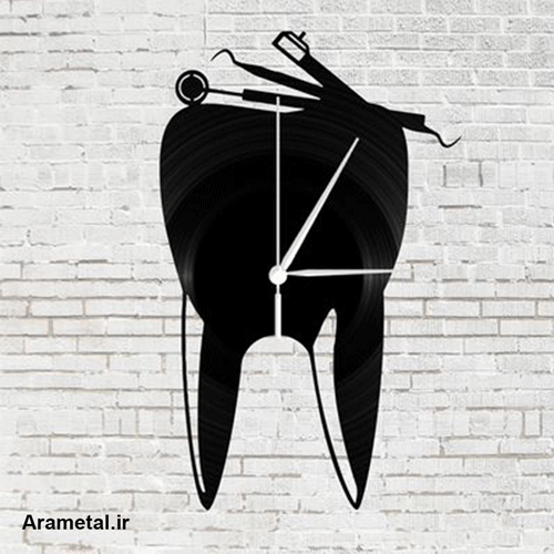 ساعت دیواری فلزی طرح دندان کد9028