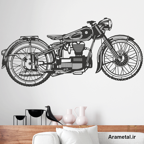 دیوار کوب فلزی طرح موتورسیکلت کد 2223